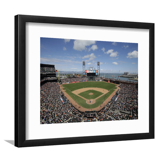 Oracle Park Formerly art Park, Stadium Canvas, Sport Art, Gift for him, White Border Framed Art Print Wall Decor