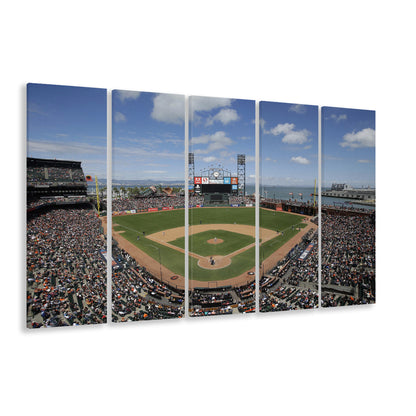 Oracle Park Formerly art Park, Stadium Canvas, Sport Art, 5 Panel B, Extra Large Canvas, Canvas Print Wall Art