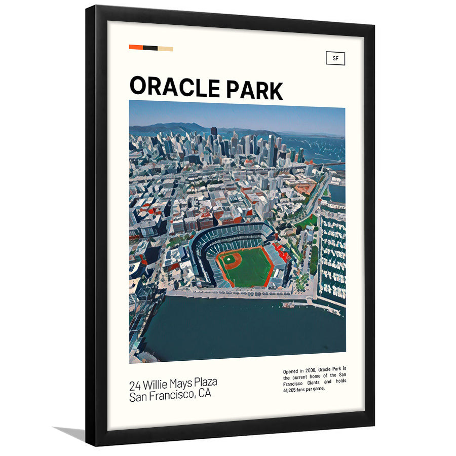 Oracle Park Print, San Francisco Giants Stadium Art, Gifts for him, Sport Art, Framed Art Print Wall Decor