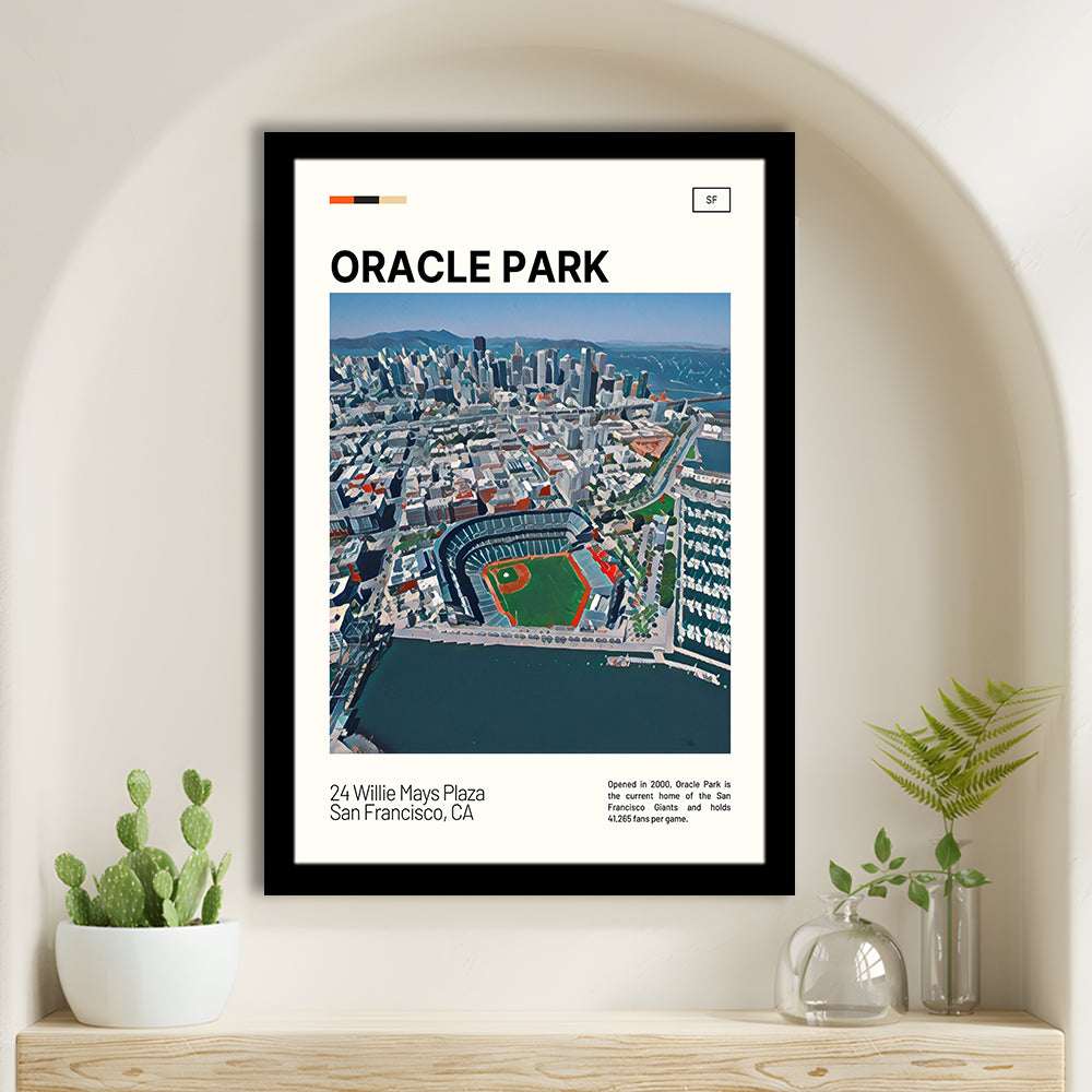 Oracle Park Print, San Francisco Giants Stadium Art, Gifts for him, Sport Art, Framed Art Print Wall Decor