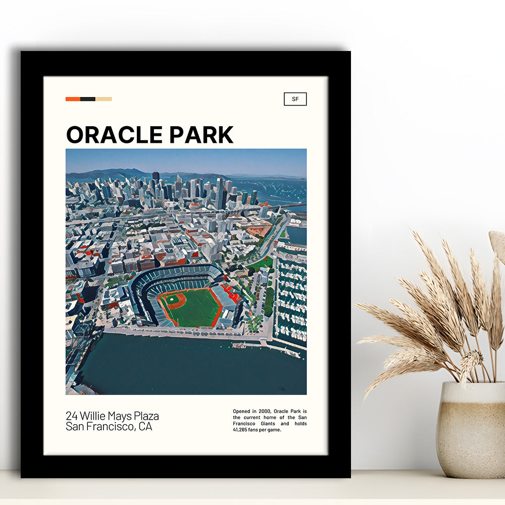 Oracle Park Print, San Francisco Giants Stadium Art, Gifts for him, Sport Art, Framed Art Print Wall Decor