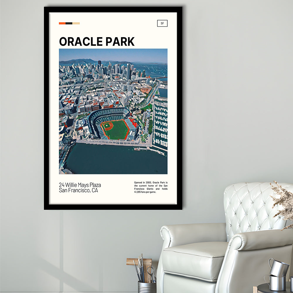 Oracle Park Print, San Francisco Giants Stadium Art, Gifts for him, Sport Art, Framed Art Print Wall Decor
