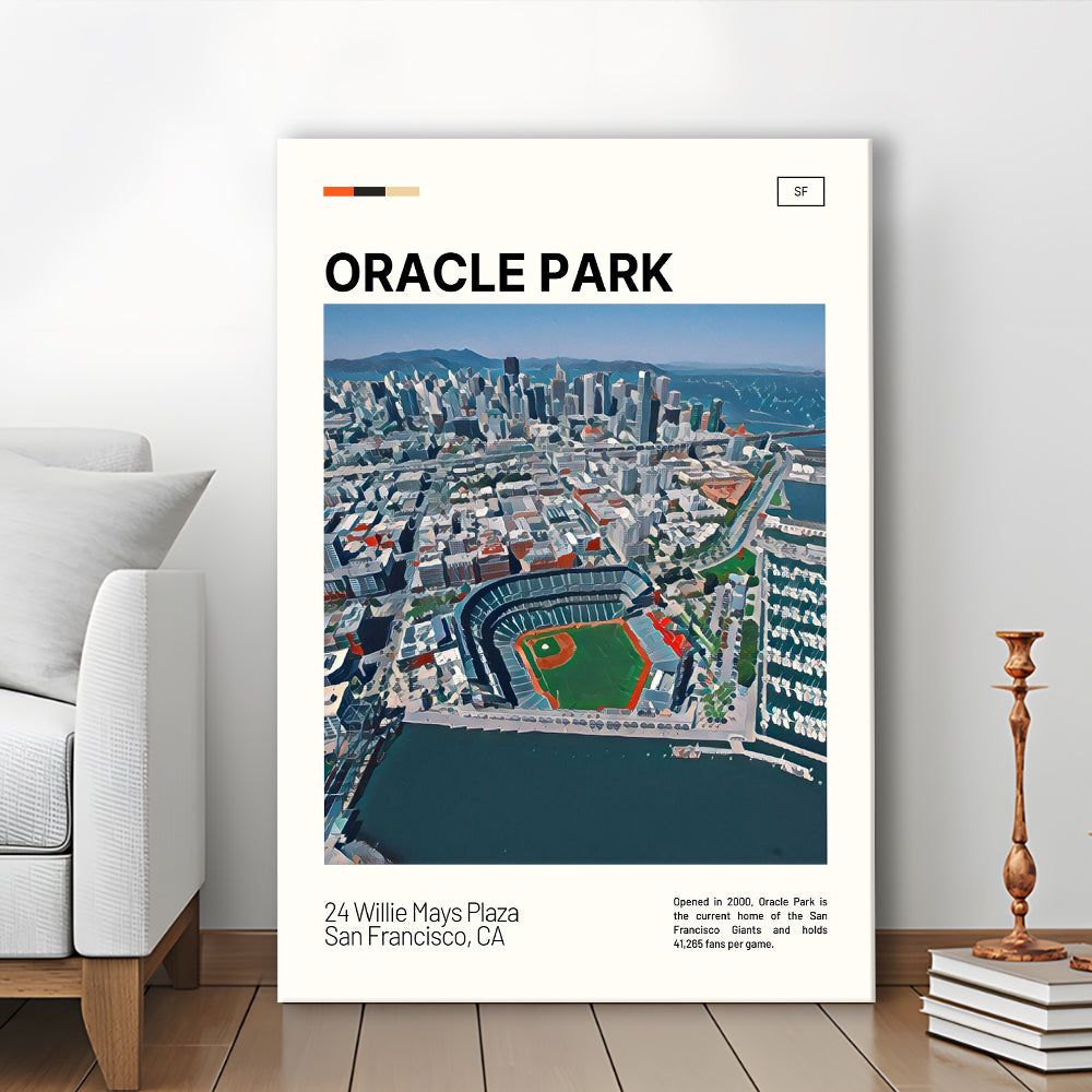Oracle Park Print, San Francisco Giants Stadium Canvas Art, Fan Gifts, Sport Art, Canvas Print Wall Art