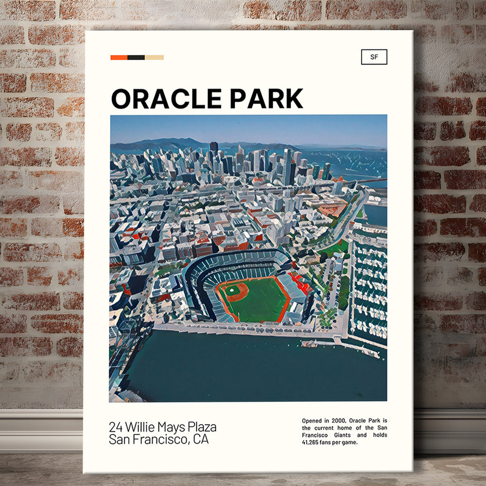 Oracle Park Print, San Francisco Giants Stadium Canvas Art, Fan Gifts, Sport Art, Canvas Print Wall Art