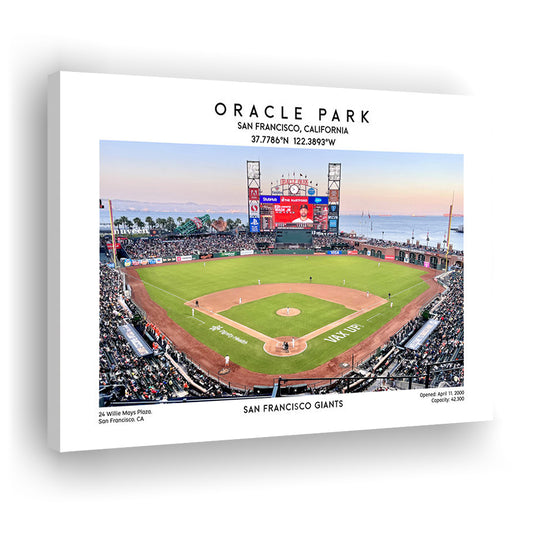 Oracle Park Stadium, San Francisco Giants Baseball Stadium Wall Art Print, Canvas Print Wall Art, Man Cave Gift
