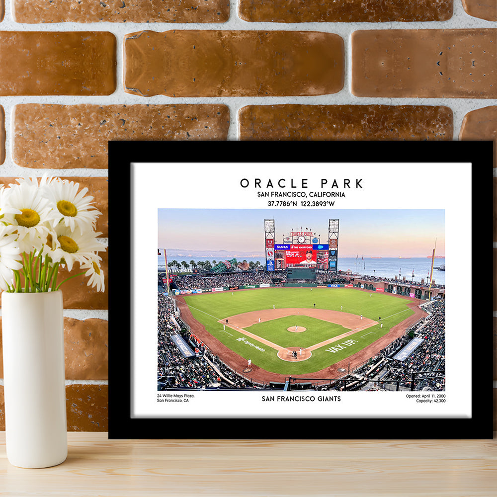 Oracle Park Stadium, San Francisco Giants Baseball Stadium Wall Art Print, Framed Art Print Wall Decor