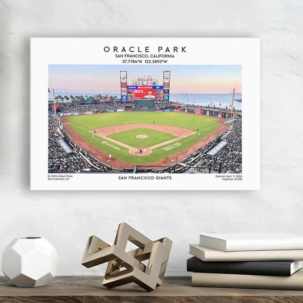 Oracle Park Stadium, San Francisco Giants Baseball Stadium Wall Art Print, Canvas Print Wall Art, Man Cave Gift