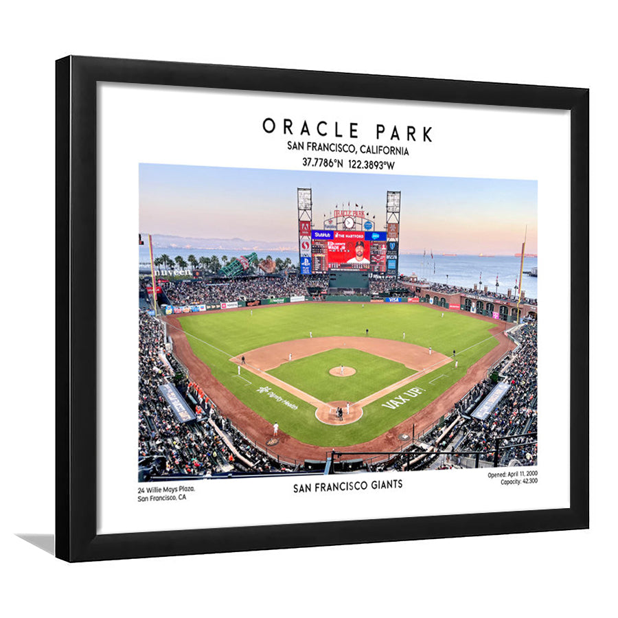 Oracle Park Stadium, San Francisco Giants Baseball Stadium Wall Art Print, Framed Art Print Wall Decor