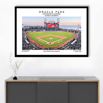 Oracle Park Stadium, San Francisco Giants Baseball Stadium Wall Art Print, Framed Art Print Wall Decor