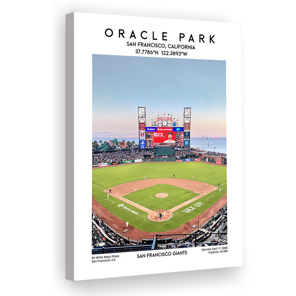 Oracle Park Stadium Print, San Francisco Giants Baseball Stadium Wall Art, Canvas Prints Wall Art, Man Cave Decor