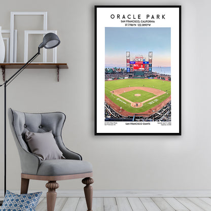 Oracle Park Stadium Print, San Francisco Giants Baseball Stadium Wall Art, Framed Canvas Prints Wall Art