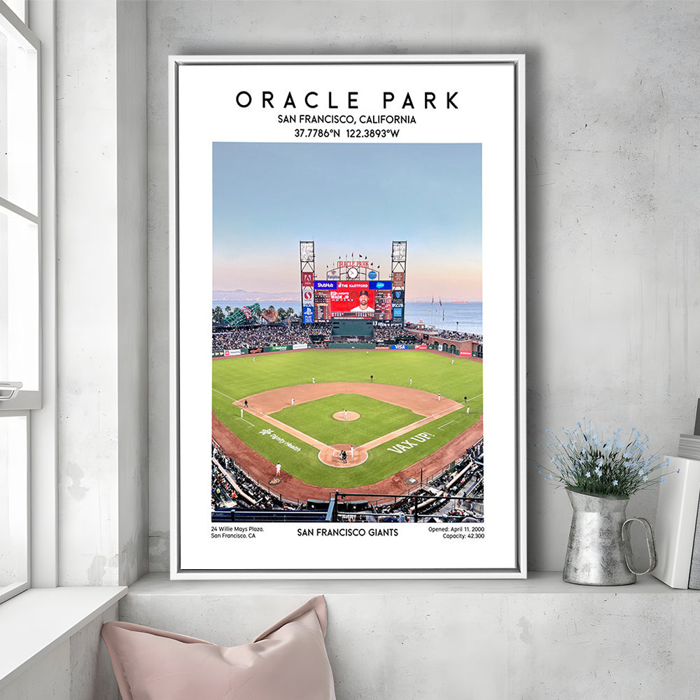 Oracle Park Stadium Print, San Francisco Giants Baseball Stadium Wall Art, Framed Canvas Prints Wall Art