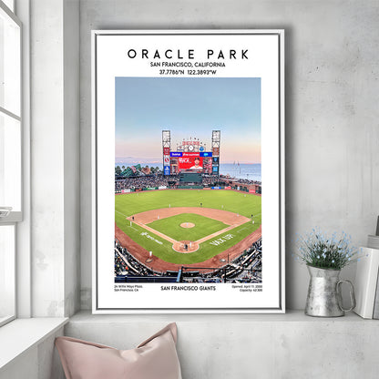 Oracle Park Stadium Print, San Francisco Giants Baseball Stadium Wall Art, Framed Canvas Prints Wall Art