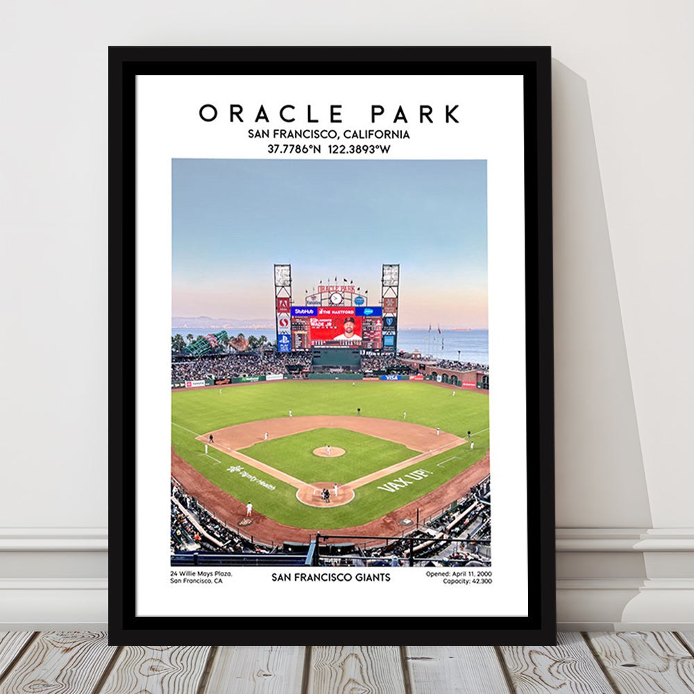 Oracle Park Stadium Print, San Francisco Giants Baseball Stadium Wall Art, Framed Canvas Prints Wall Art