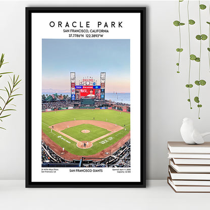 Oracle Park Stadium Print, San Francisco Giants Baseball Stadium Wall Art, Framed Canvas Prints Wall Art