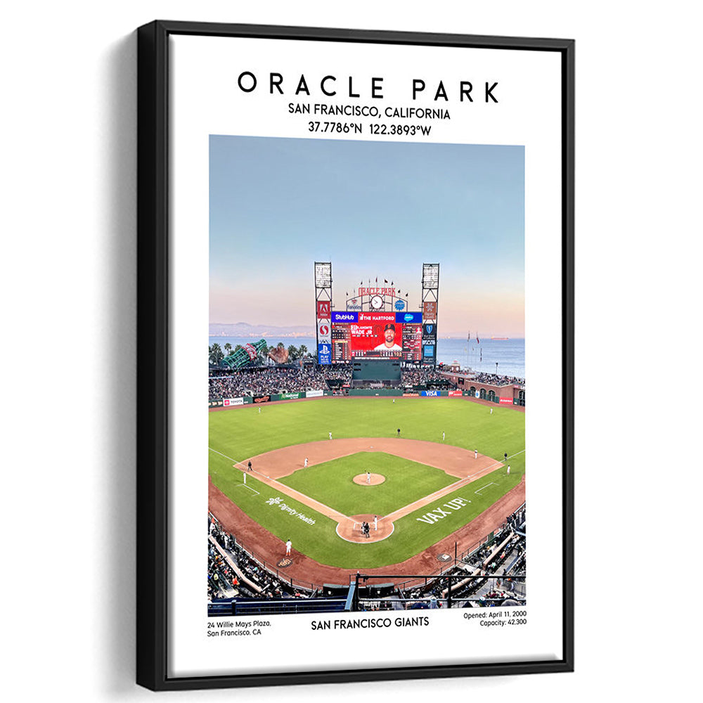 Oracle Park Stadium Print, San Francisco Giants Baseball Stadium Wall Art, Framed Canvas Prints Wall Art