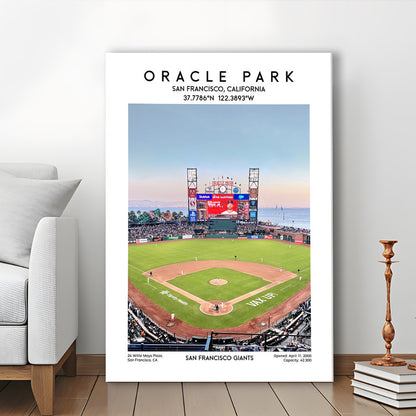 Oracle Park Stadium Print, San Francisco Giants Baseball Stadium Wall Art, Canvas Prints Wall Art, Man Cave Decor