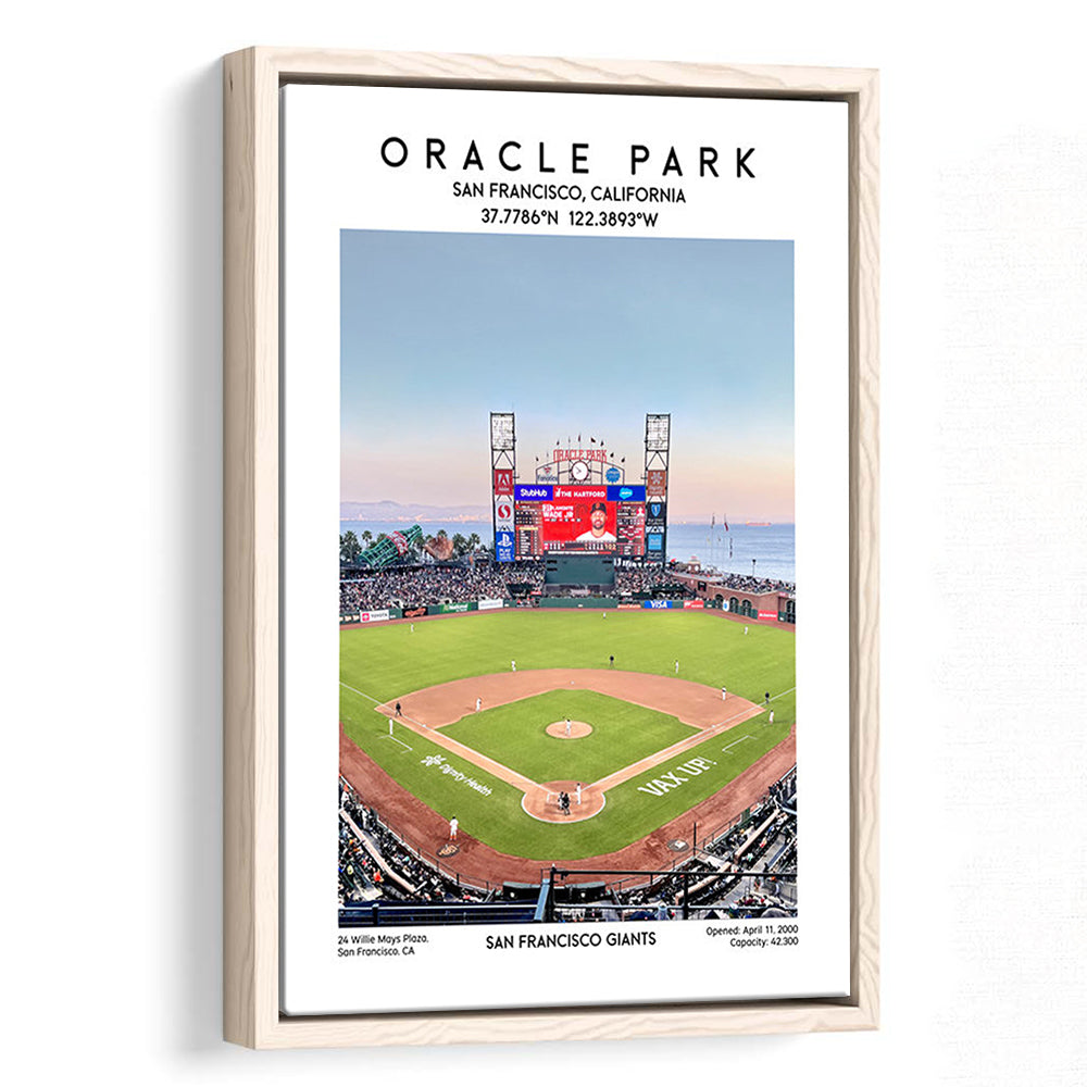 Oracle Park Stadium Print, San Francisco Giants Baseball Stadium Wall Art, Framed Canvas Prints Wall Art