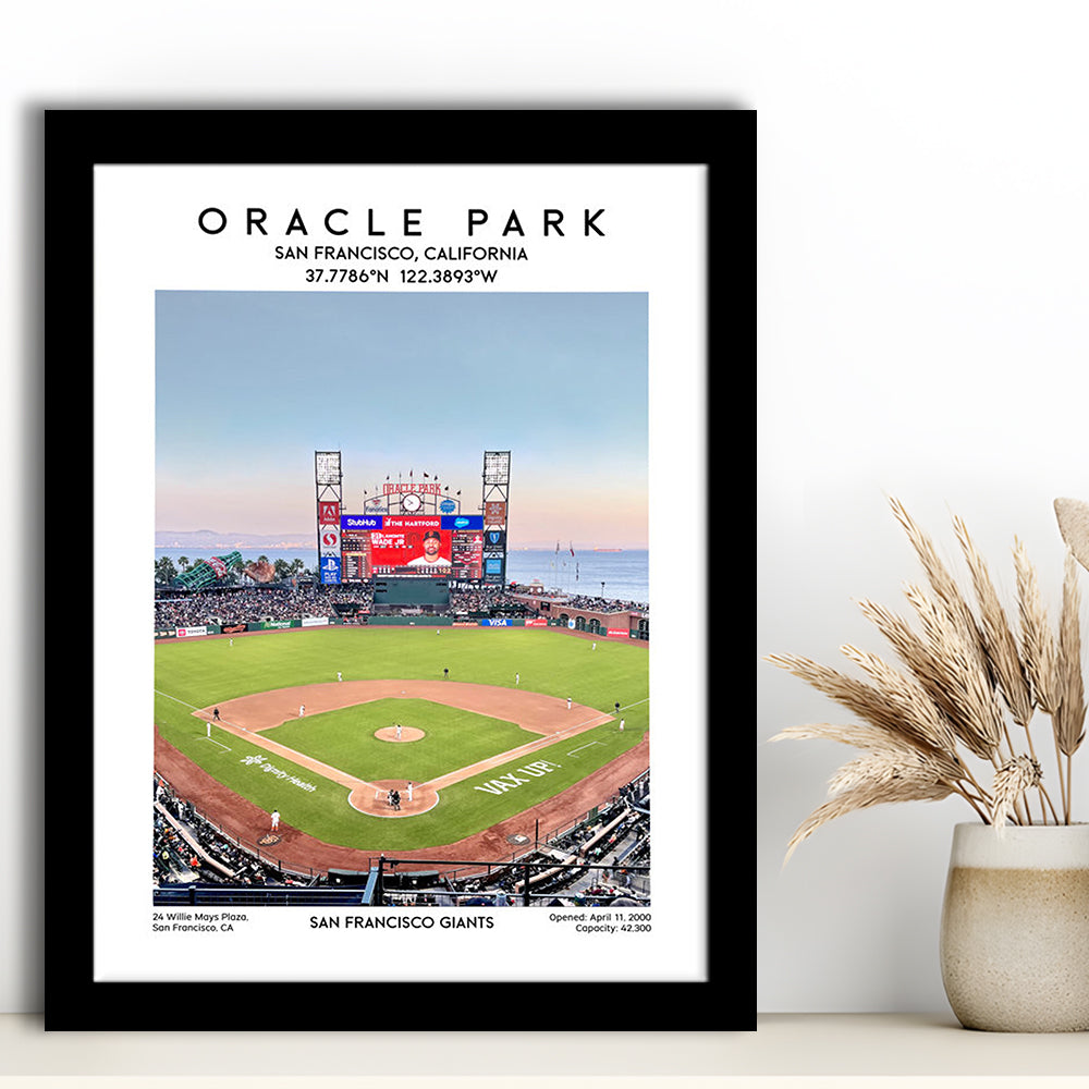 Oracle Park Stadium Print, San Francisco Giants Baseball Stadium Wall Art, Framed Art Prints Wall Decor