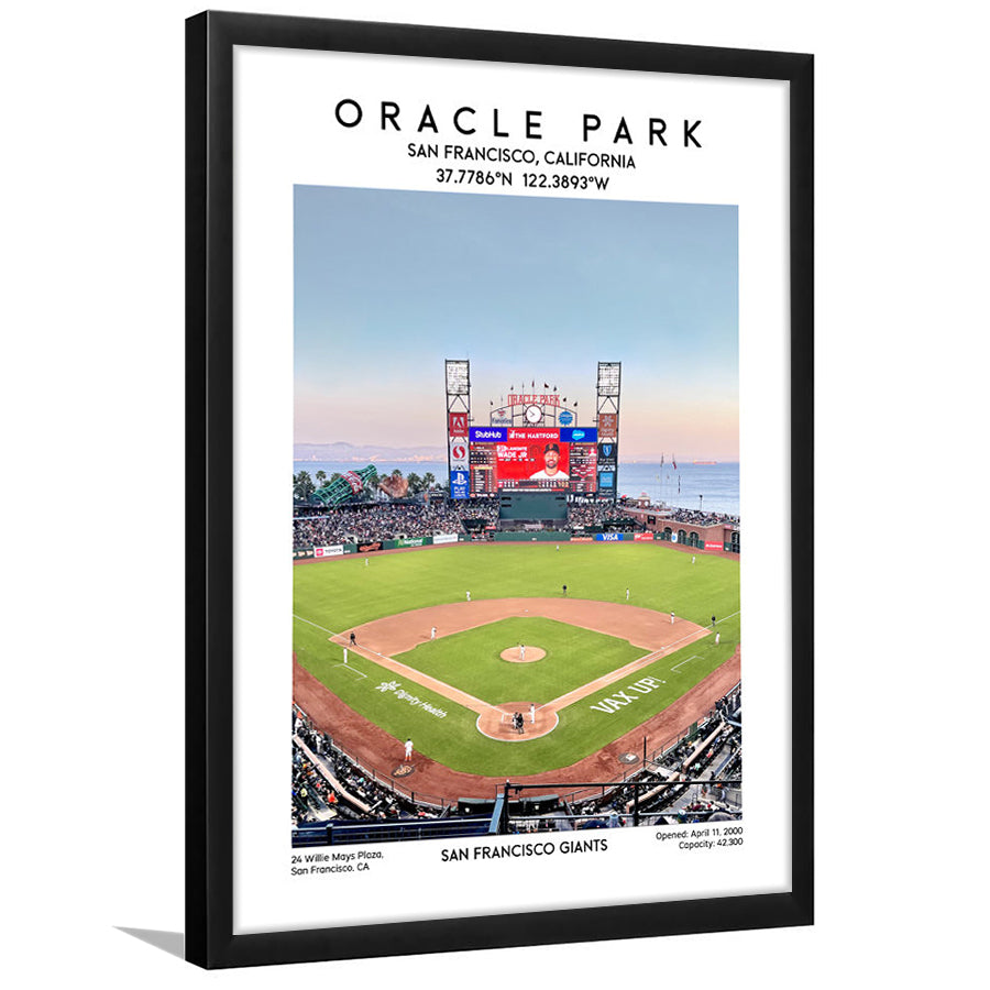 Oracle Park Stadium Print, San Francisco Giants Baseball Stadium Wall Art, Framed Art Prints Wall Decor