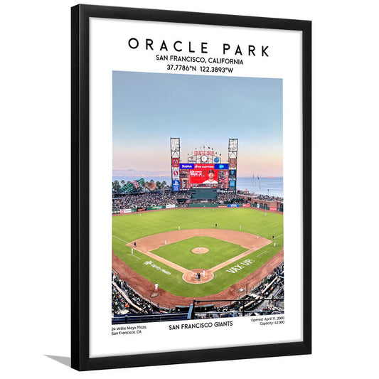 Oracle Park Stadium Print, San Francisco Giants Baseball Stadium Wall Art, Framed Art Prints Wall Decor