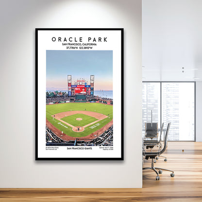 Oracle Park Stadium Print, San Francisco Giants Baseball Stadium Wall Art, Framed Art Prints Wall Decor