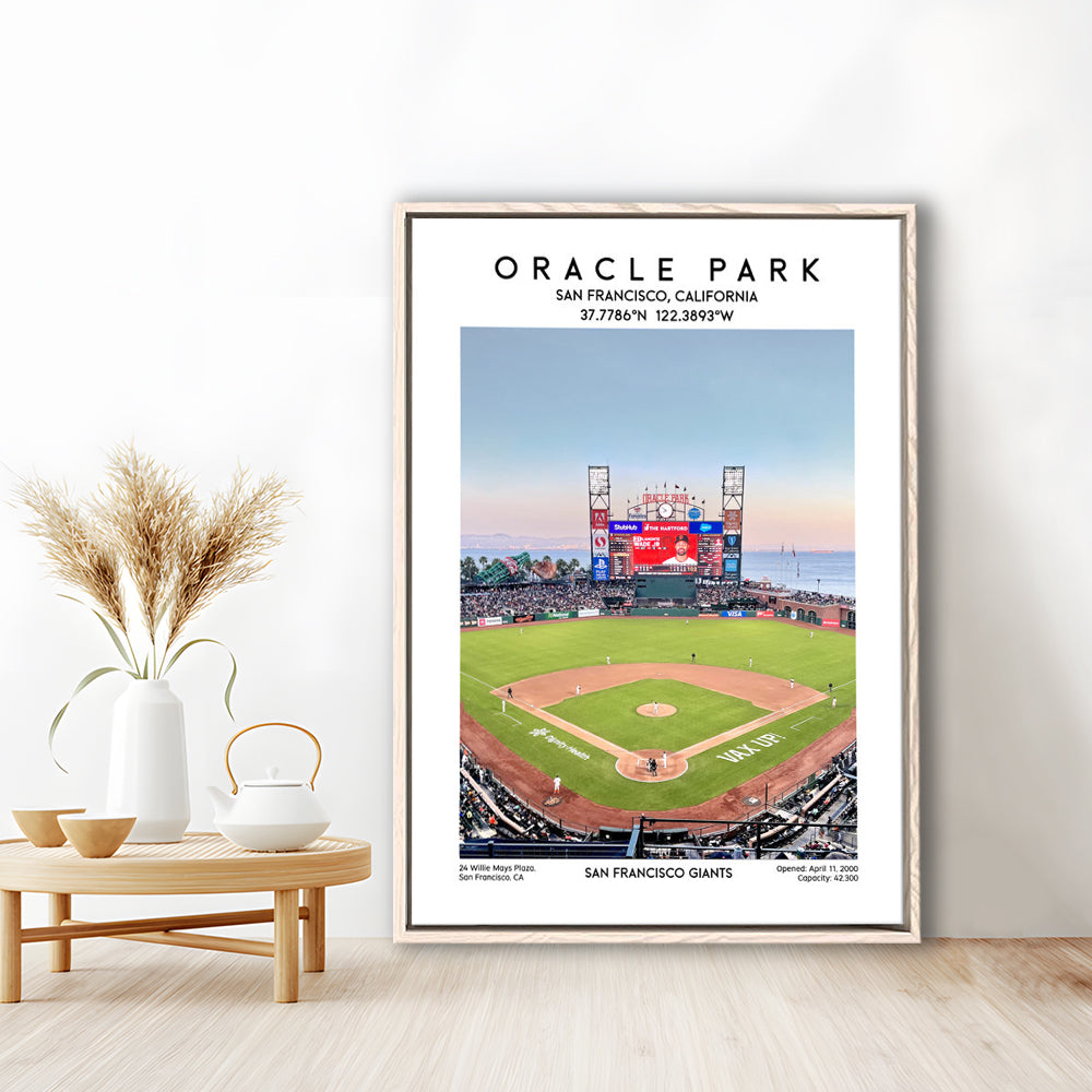 Oracle Park Stadium Print, San Francisco Giants Baseball Stadium Wall Art, Framed Canvas Prints Wall Art