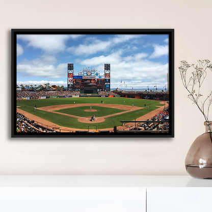 Oracle or att Park, Stadium Canvas, Sport Art, Framed Canvas Print Wall Art, Floating Frame