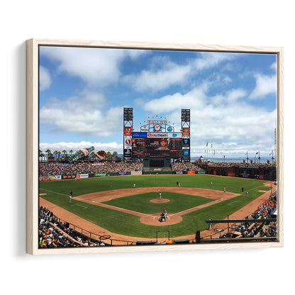 Oracle or att Park, Stadium Canvas, Sport Art, Framed Canvas Print Wall Art, Floating Frame