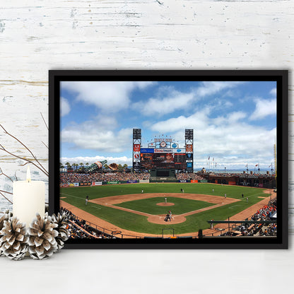 Oracle or att Park, Stadium Canvas, Sport Art, Framed Canvas Print Wall Art, Floating Frame