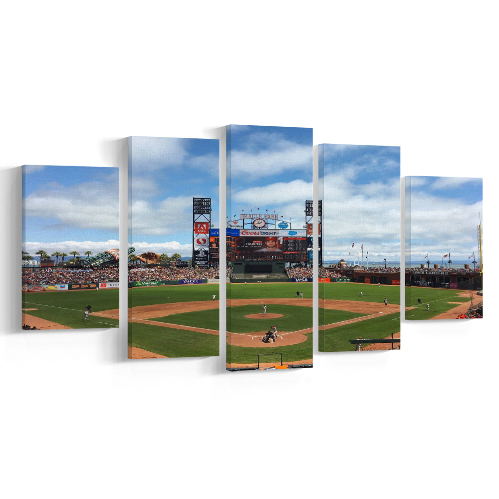 Oracle or att Park, Stadium Canvas, Sport Art, Gift for him, 5 Panel, Large Canvas, Canvas Print Wall Art