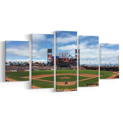 Oracle or att Park, Stadium Canvas, Sport Art, Gift for him, 5 Panel, Large Canvas, Canvas Print Wall Art