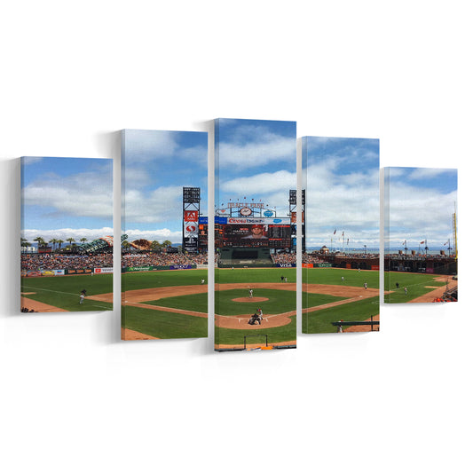 Oracle or att Park, Stadium Canvas, Sport Art, Gift for him, 5 Panel, Large Canvas, Canvas Print Wall Art
