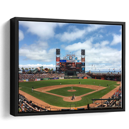 Oracle or att Park, Stadium Canvas, Sport Art, Framed Canvas Print Wall Art, Floating Frame
