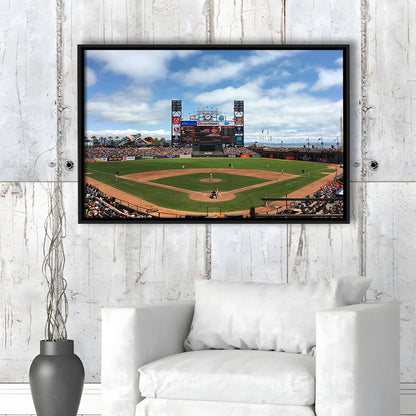 Oracle or att Park, Stadium Canvas, Sport Art, Framed Canvas Print Wall Art, Floating Frame
