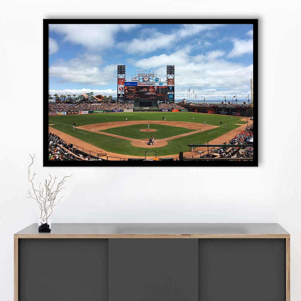 Oracle or att Park, Stadium Canvas, Sport Art, Gift for him, Framed Art Print Wall Decor, Picture Framed
