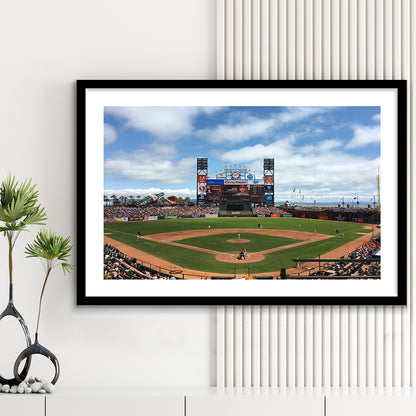 Oracle or att Park, Stadium Canvas, Sport Art, Gift for him, White Border Framed Art Print Wall Decor