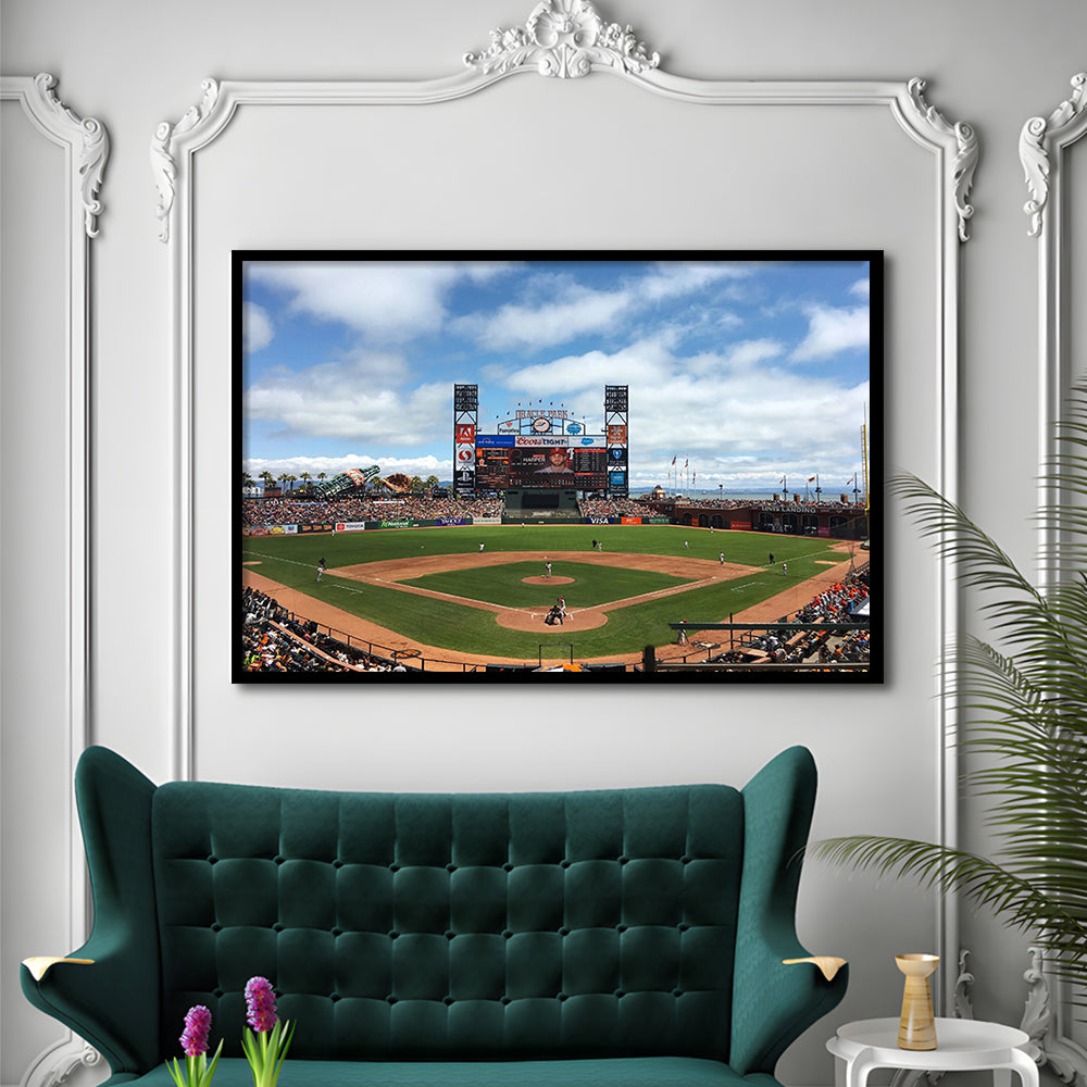 Oracle or att Park, Stadium Canvas, Sport Art, Gift for him, Framed Art Print Wall Decor, Picture Framed