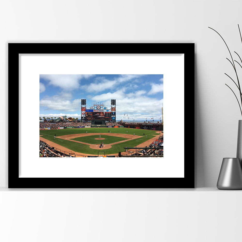Oracle or att Park, Stadium Canvas, Sport Art, Gift for him, White Border Framed Art Print Wall Decor