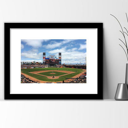 Oracle or att Park, Stadium Canvas, Sport Art, Gift for him, White Border Framed Art Print Wall Decor