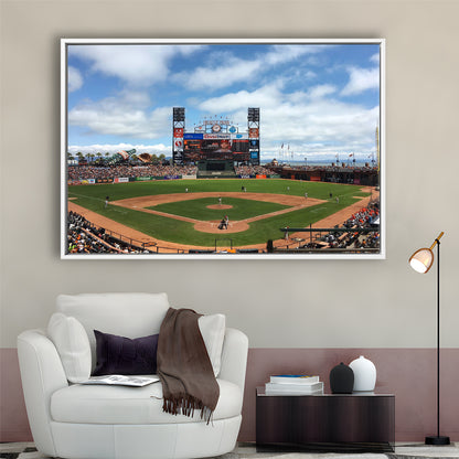 Oracle or att Park, Stadium Canvas, Sport Art, Framed Canvas Print Wall Art, Floating Frame