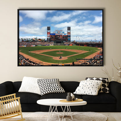 Oracle or att Park, Stadium Canvas, Sport Art, Framed Canvas Print Wall Art, Floating Frame