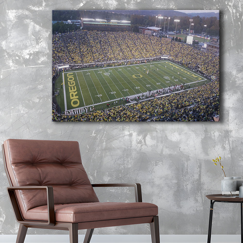 Oregon football Stadium, Stadium Canvas, Sport Art, Gift for him, Man Cave Decor, Art Print, Canvas Print Wall Art