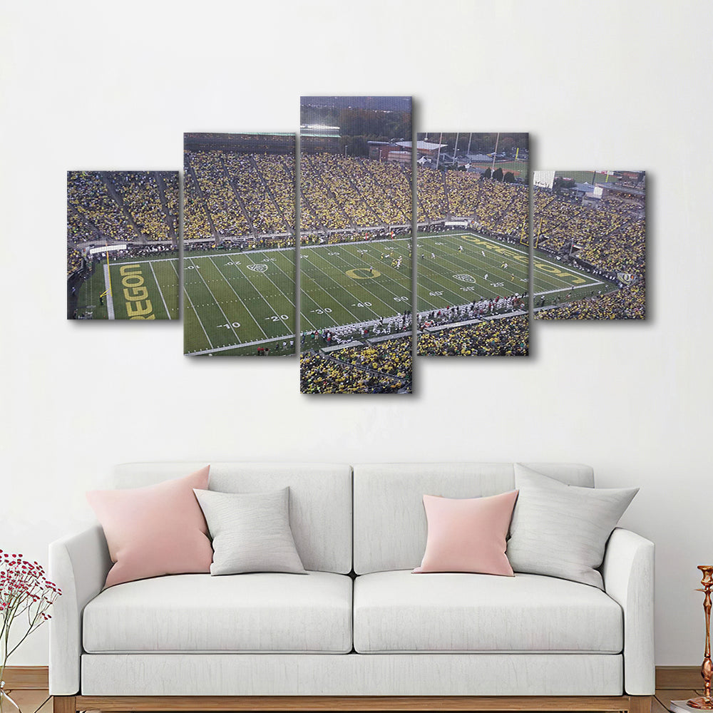 Oregon football Stadium, Stadium Canvas, Sport Art, Gift for him, 5 Panel, Large Canvas, Canvas Print Wall Art