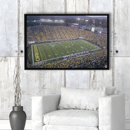 Oregon football Stadium, Stadium Canvas, Sport Art, Framed Canvas Print Wall Art, Floating Frame