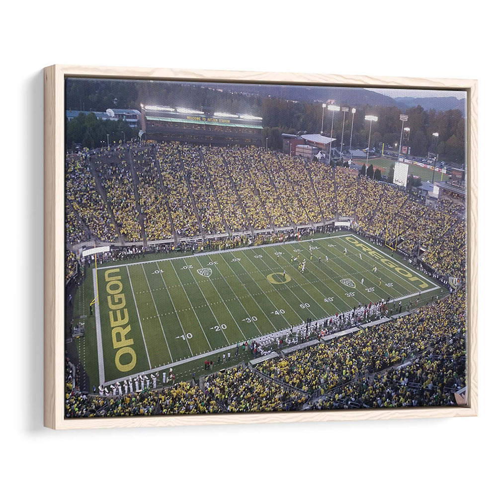 Oregon football Stadium, Stadium Canvas, Sport Art, Framed Canvas Print Wall Art, Floating Frame