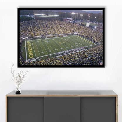 Oregon football Stadium, Stadium Canvas, Sport Art, Gift for him, Framed Art Print Wall Decor, Picture Framed
