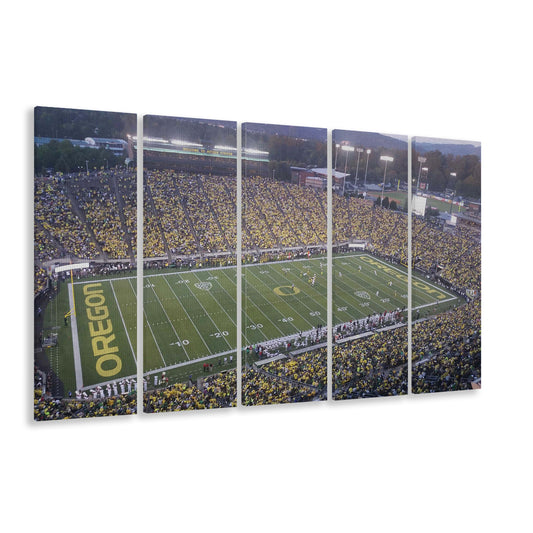 Oregon football Stadium, Stadium Canvas, Sport Art, 5 Panel B, Extra Large Canvas, Canvas Print Wall Art