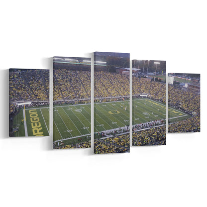 Oregon football Stadium, Stadium Canvas, Sport Art, Gift for him, 5 Panel, Large Canvas, Canvas Print Wall Art