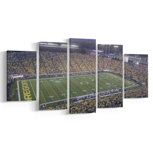 Oregon football Stadium, Stadium Canvas, Sport Art, Gift for him, 5 Panel, Large Canvas, Canvas Print Wall Art